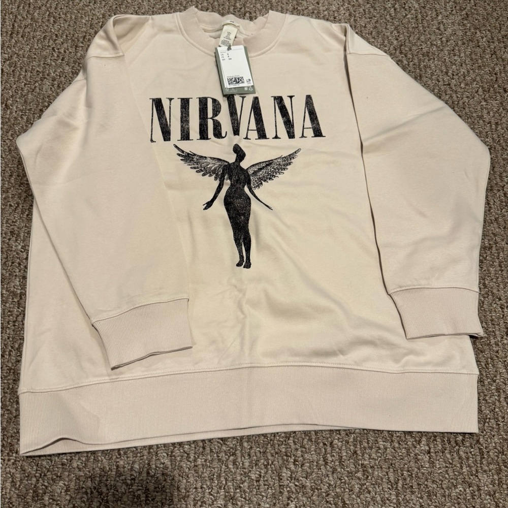 H&M Nirvana Graphic OVERSIZED Sweatshirt NWT